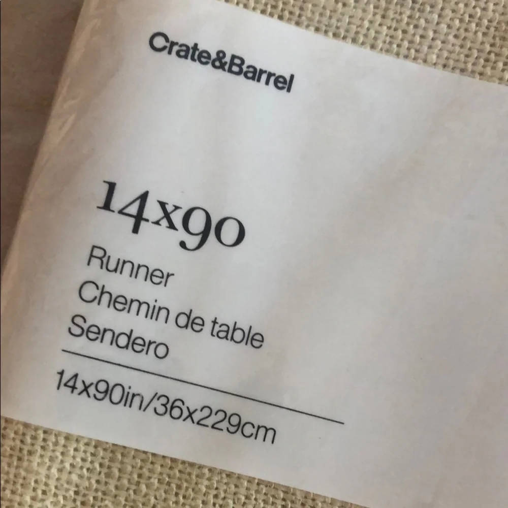 Crate&Barrel Cream Gold Jute Table Runner NWOT